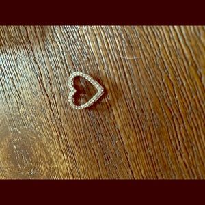 14K white diamond heart pendant .10-.24ctw